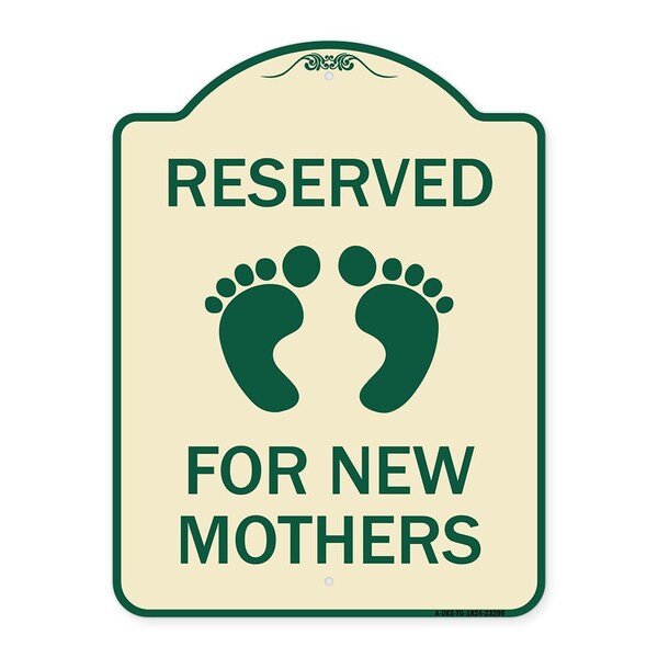 Pink Reserved Parking for New Mothers Heavy-Gauge Aluminum Sign, 24" x 18", TG-1824-23299